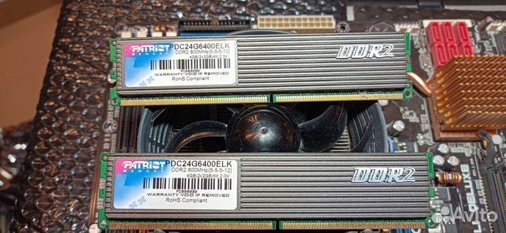 Материнская плата + CPU + 2x2gb