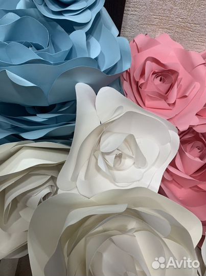 Цветы из бумаги, декор, украшение на стену