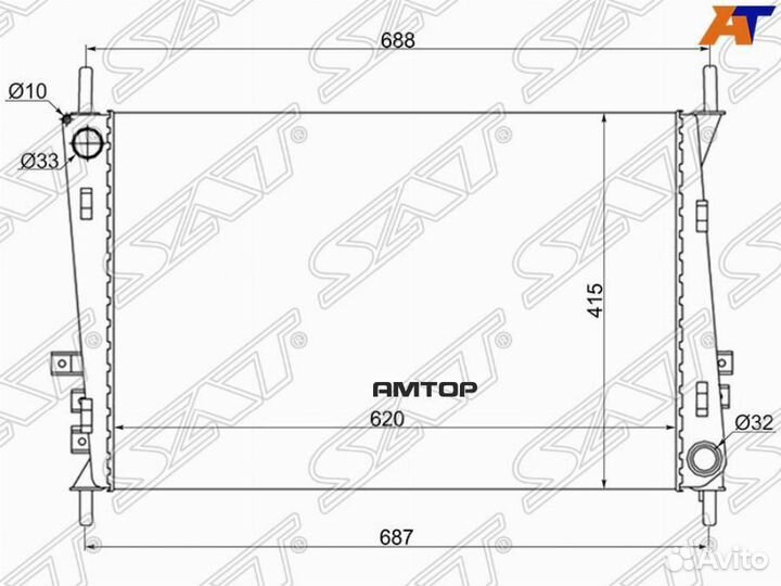 SAT JA0002 Радиатор Jaguar X-Type 01-07