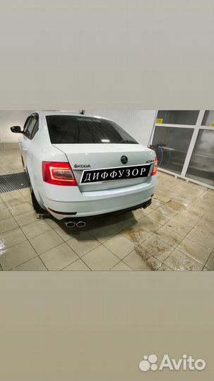 Диффузор на задний бампер Skoda Octavia A7/A7FL