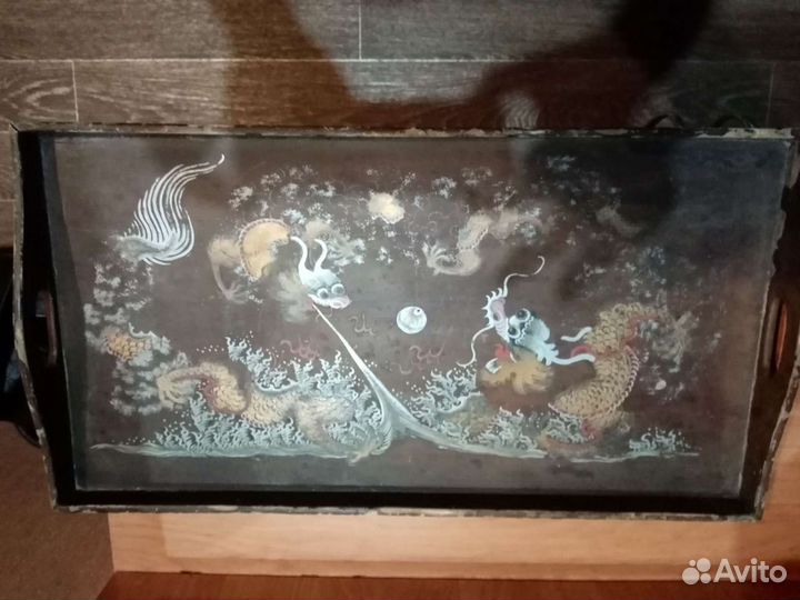 Поднос морской дракон Китай 50е годы