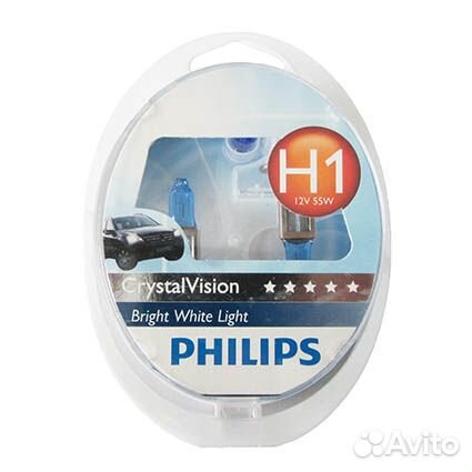 Автолампа philips H1 12V 55W P14,5s Crystal Vision