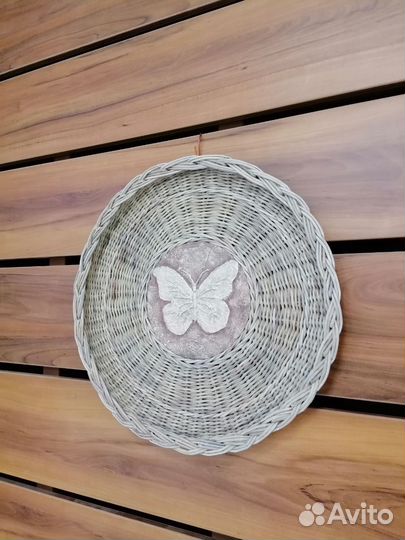 Декор на стену плетеная тарелка