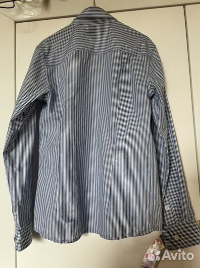 Рубашка для мальчика новая 152 в полоску и голубая