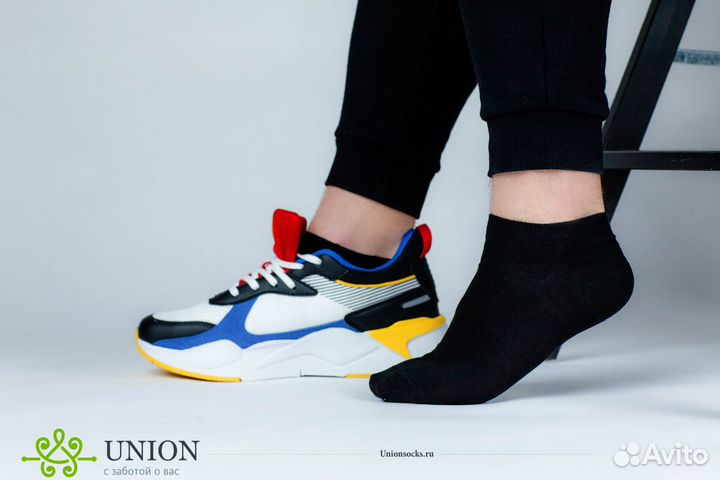 Носки мужские низкие (без рисунка) (27, графит (хх