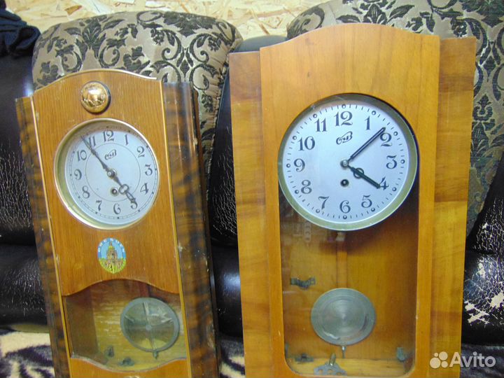 Часы настенные с боем Янтарь.2 шт.На ходу