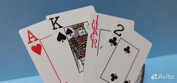 Карты Poker 54шт, крупный индекс, пластиковые