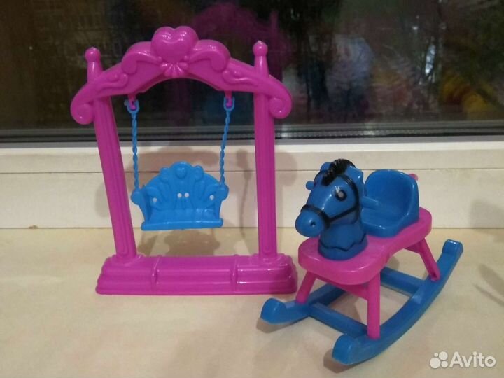 Кроватка, качели и качалка для кукол-малышек