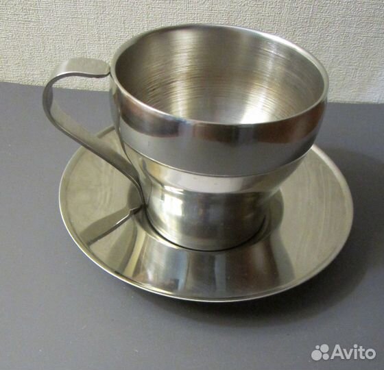 Чашка с двойными стенками. Нержавеющая сталь. 2 шт