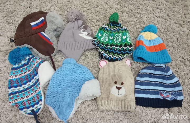 Зимние шапки на 1-3 года