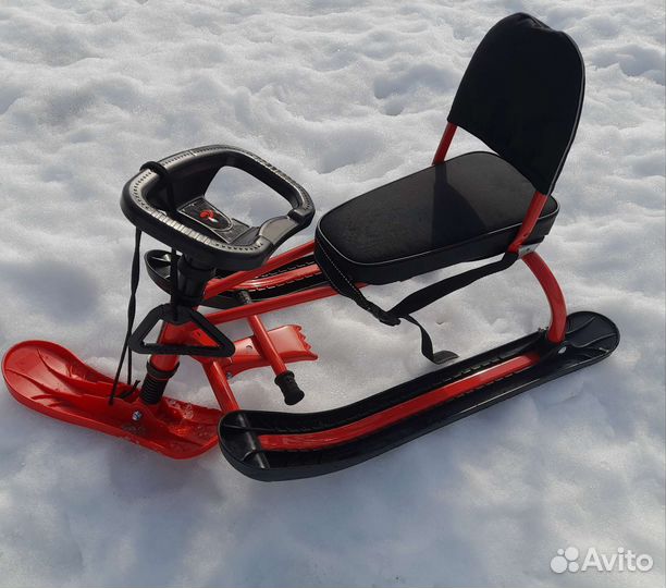 Детский снегокат со спинкой