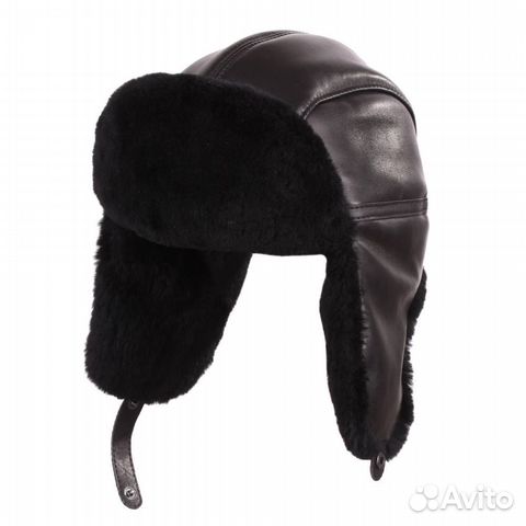 Шапка муж Ушанка из нат кожи и меха