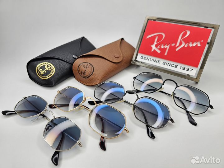 Очки Ray Ban 3556 Octagonal Голубой Градиент