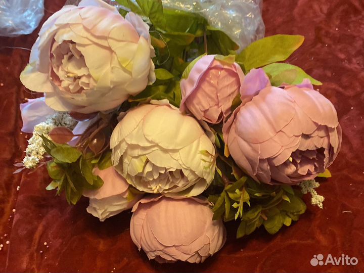 Искусственные цветы: пионы, Кустики с ягодками