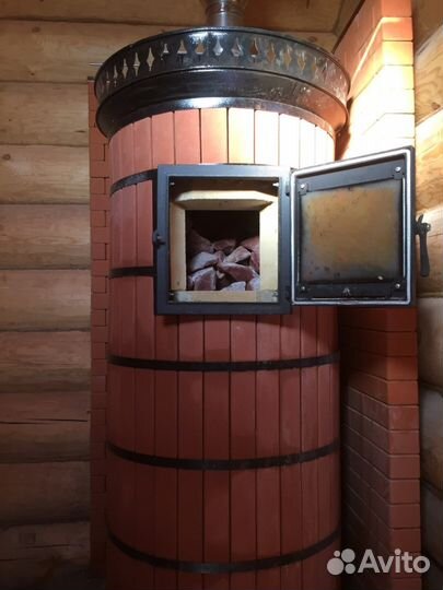 Кирпичная банная печь с каменкой для Русской бани