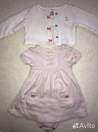 Боди-платье для девочки + боди 56-62 Carters