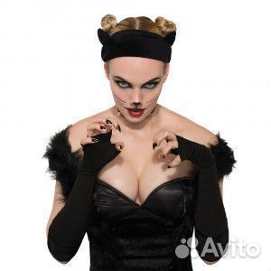 Перчатки Рукава черной кошки длинные