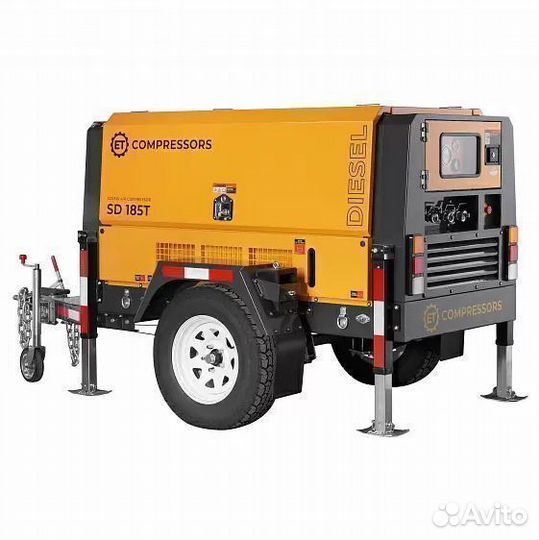 Компрессор дизельный 5,2 куба 7 Бар на шасси