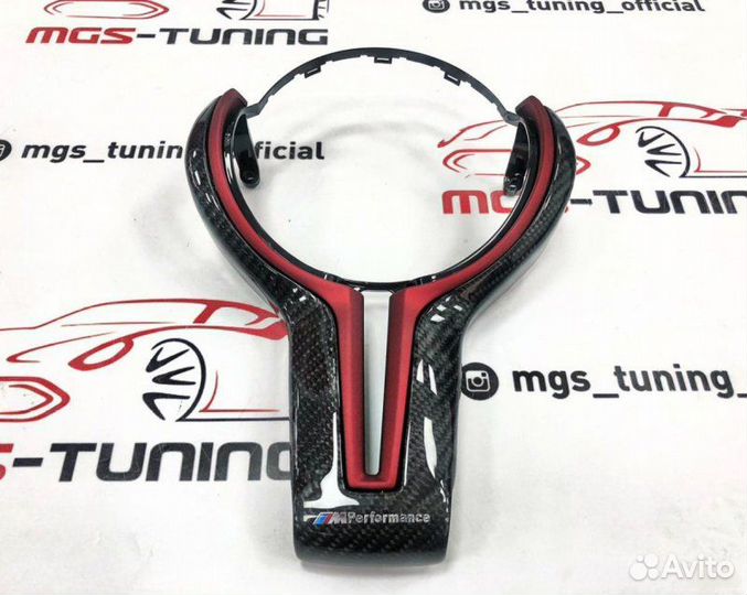 Карбоновая вставка M-Performance в руль BMW Red