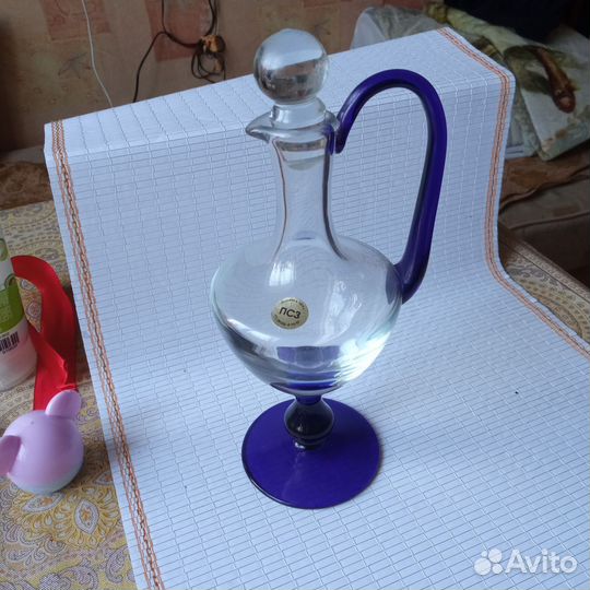 Графин синее стекло