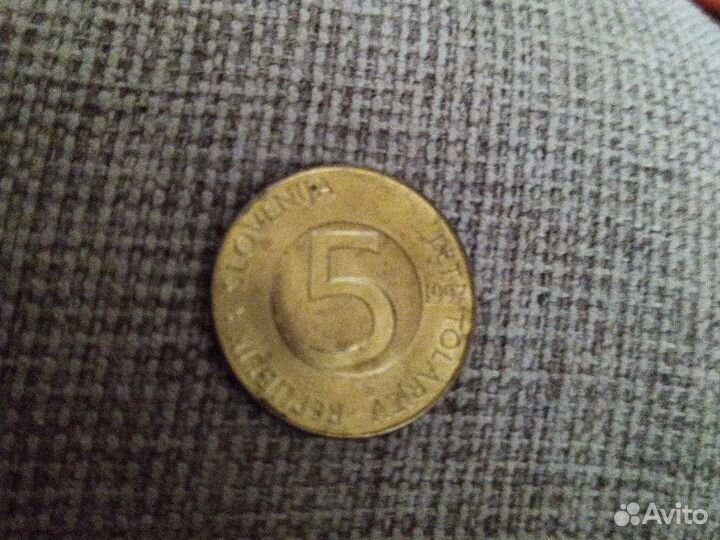 Республика Словения 5 tolarjev Ибекс