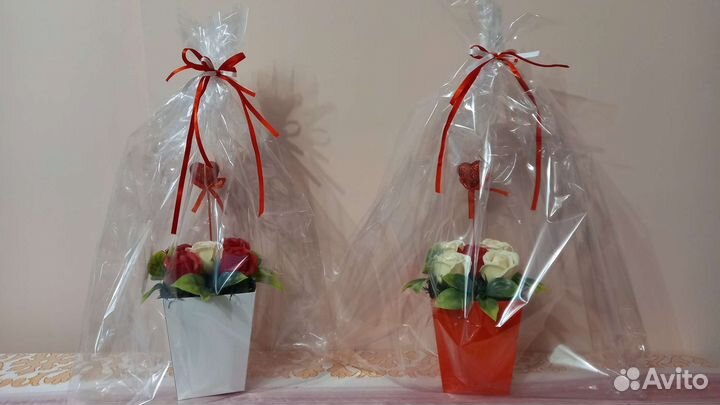 Букет роз из мыла