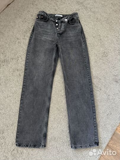 Джинсы прямые серые 40р