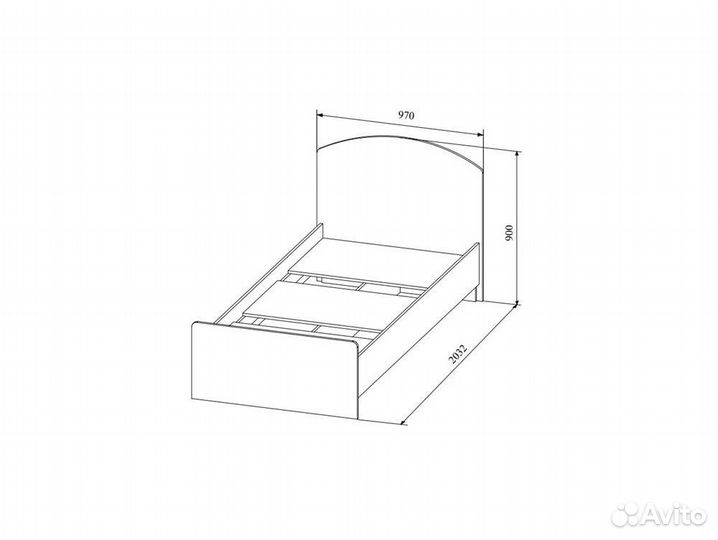 Кровать «Сканди» крд 900.1 дсв