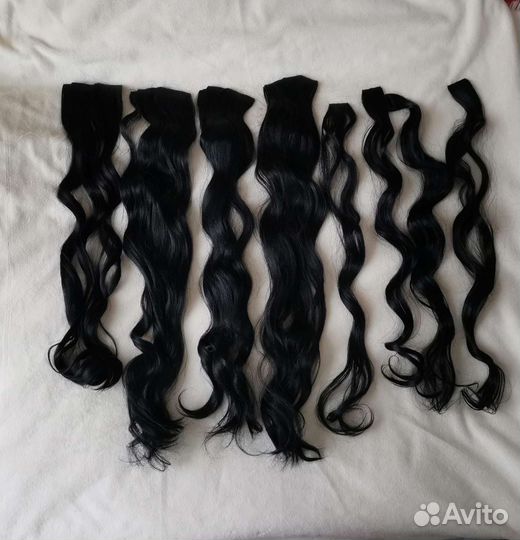 Волосы волнистые на заколках искусственные 60 см