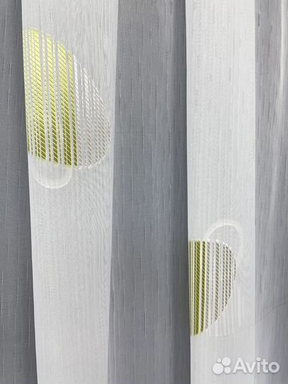 Штора органза белая с кругами тюль 3 м