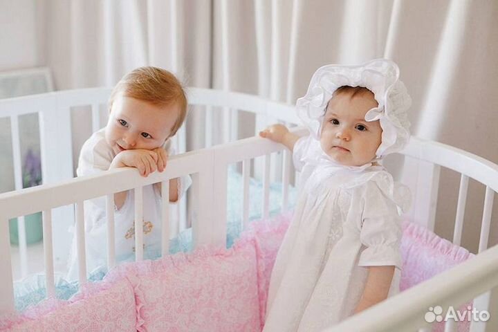 Кроватка для двойни Premium Baby Twins белая новая