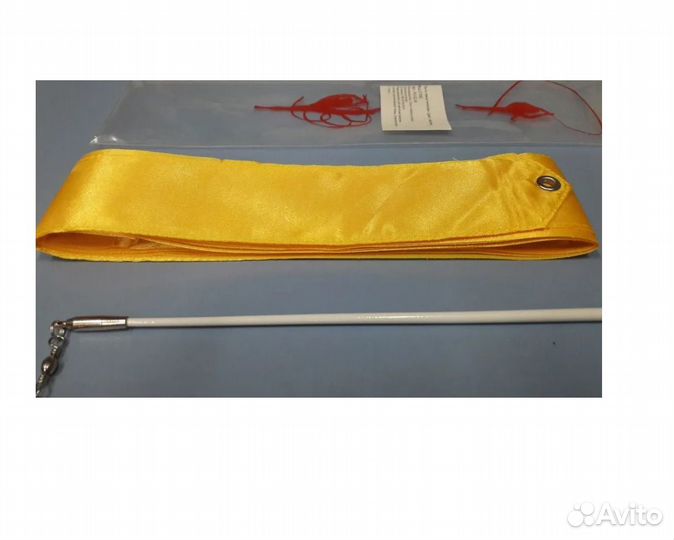 Лента для художественной гимнастики AB228 желтая