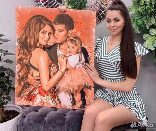 Портрет по фото на холсте art01