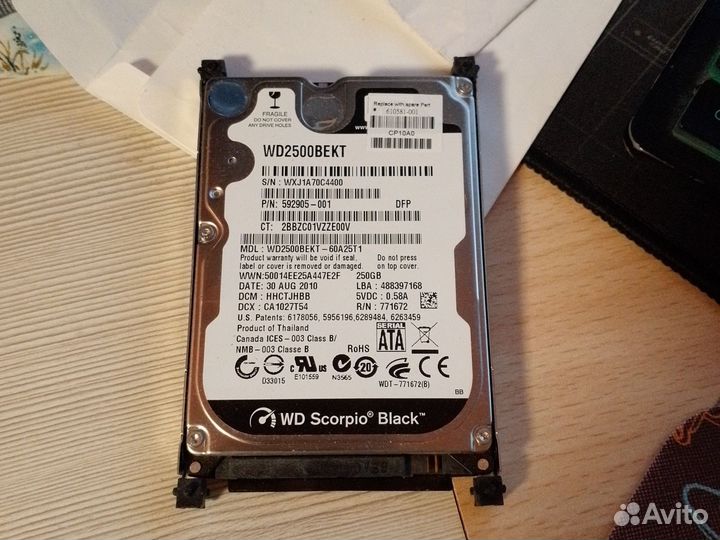 Жесткий диск для ноутбука 250гб WD Black