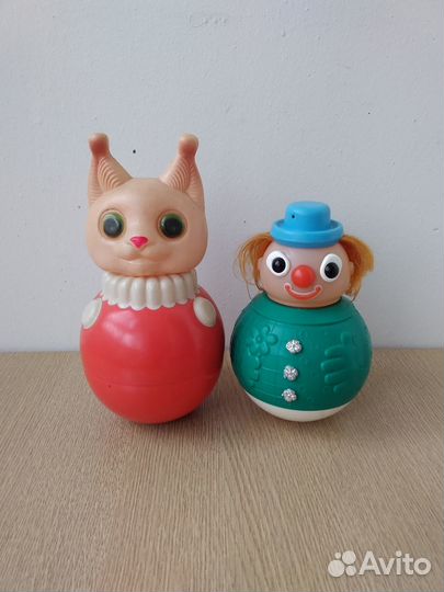 Детские игрушки СССР неваляшки клоун и белка