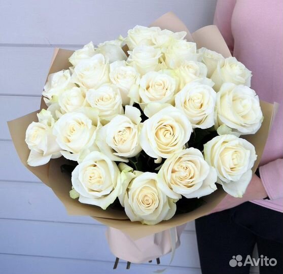 Цветы. Букет Белых Роз Доставка в Иркутске
