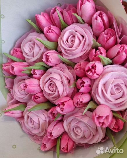 Съедобный букет из зефирных цветов, зефирный набор