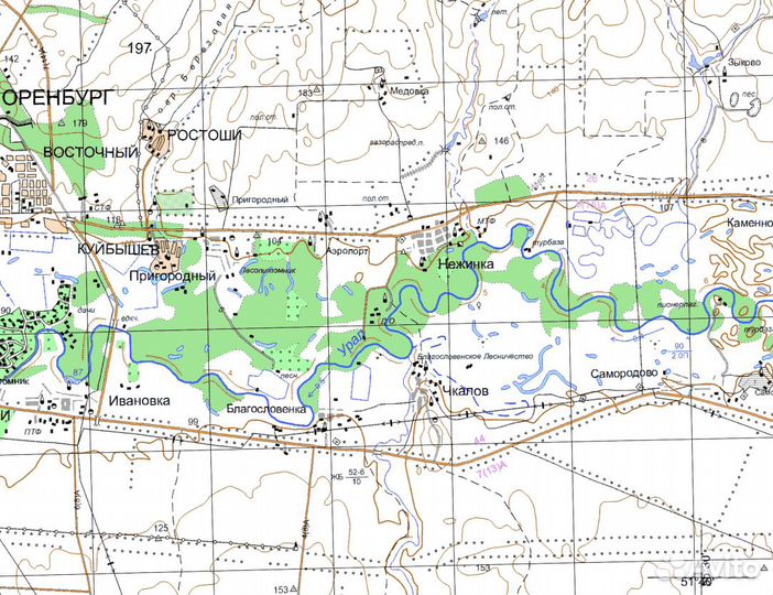 Топографическая карта Оренбургской обл для Garmin