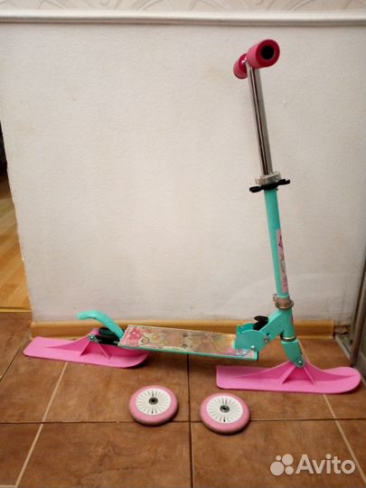 Самокат снегокат 2 в 1 б/у