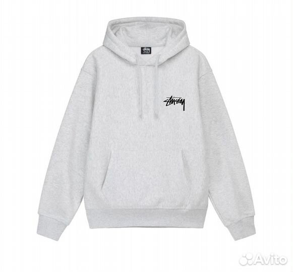 Худи stussy plush серого цвета S,M,L,XL