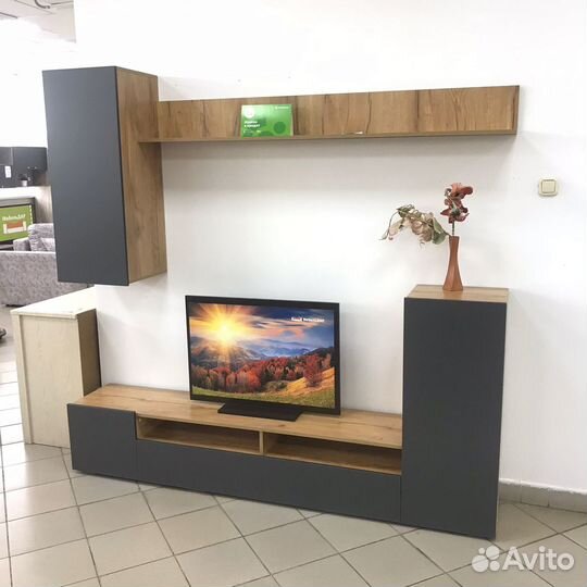 Стенка в гостиную Диаманд ширина 2,13м дуб крафт