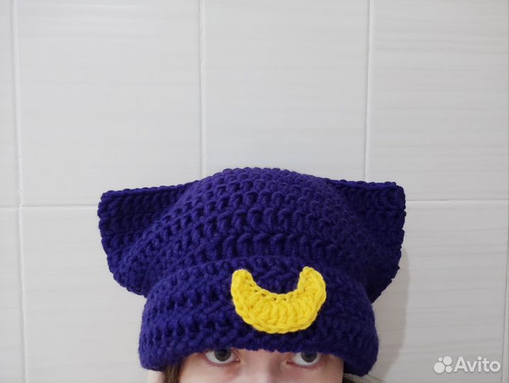 Шапка бини с ушками в стиле сейлор мун