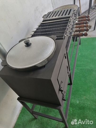 Мангал с печью под казан 