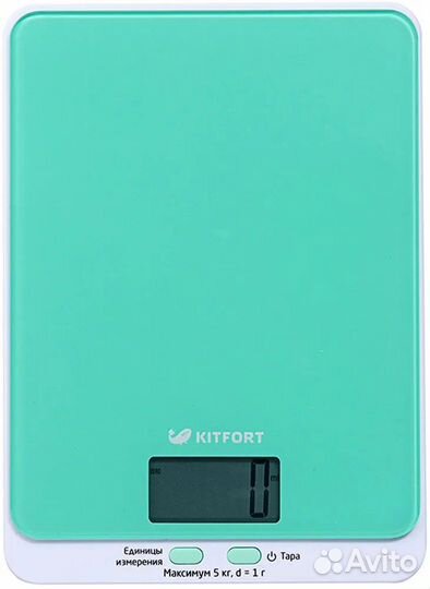 Весы кухонные Кitfort кт-803 зеленый/бирюзовый