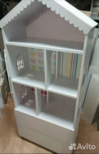 1,5 метр. кукольный домик-полка с 2 ящиками
