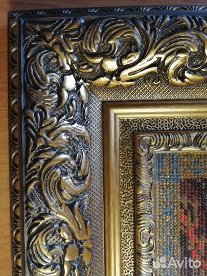 Икона Владимирской Божьей Матери, расшитая бисером