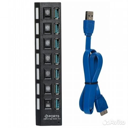 USB HUB*7 USB port 3.0 включатель портов
