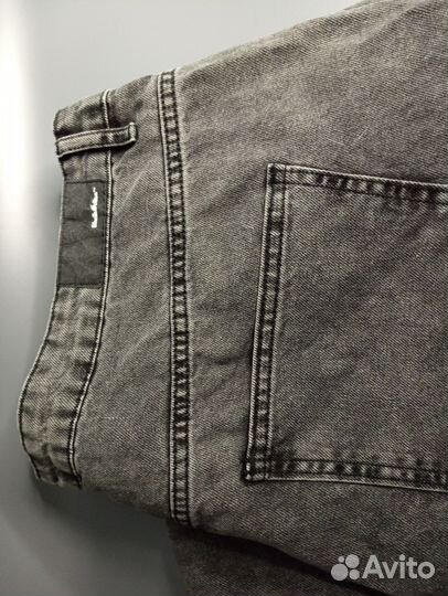 Джинсы бананы большой размер 64(40),серые