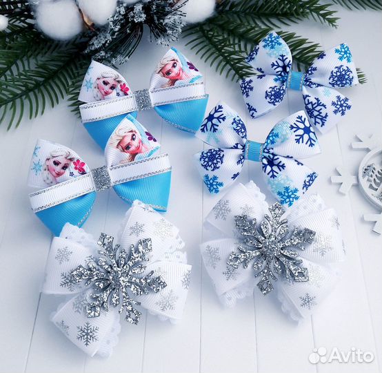 В наличии Бантики со снежинками