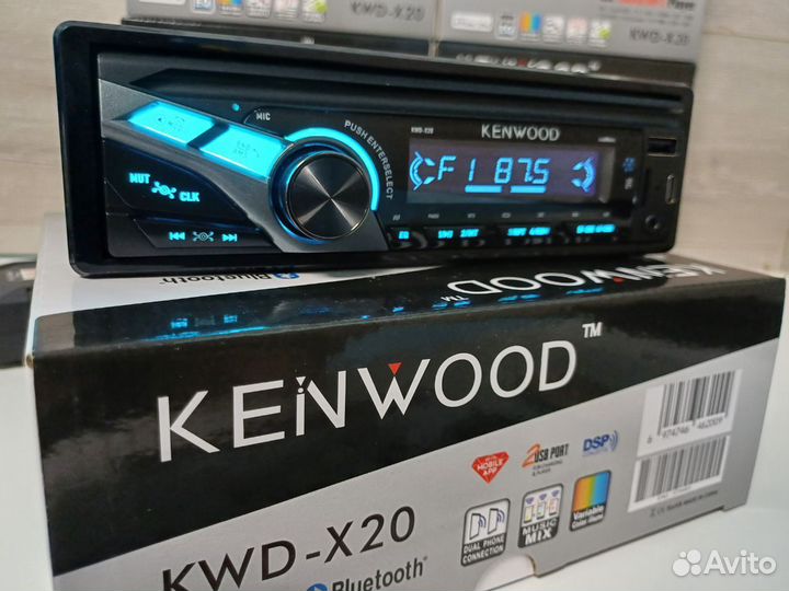Новая магнитола Kenwood 4x60 с Bluetooth